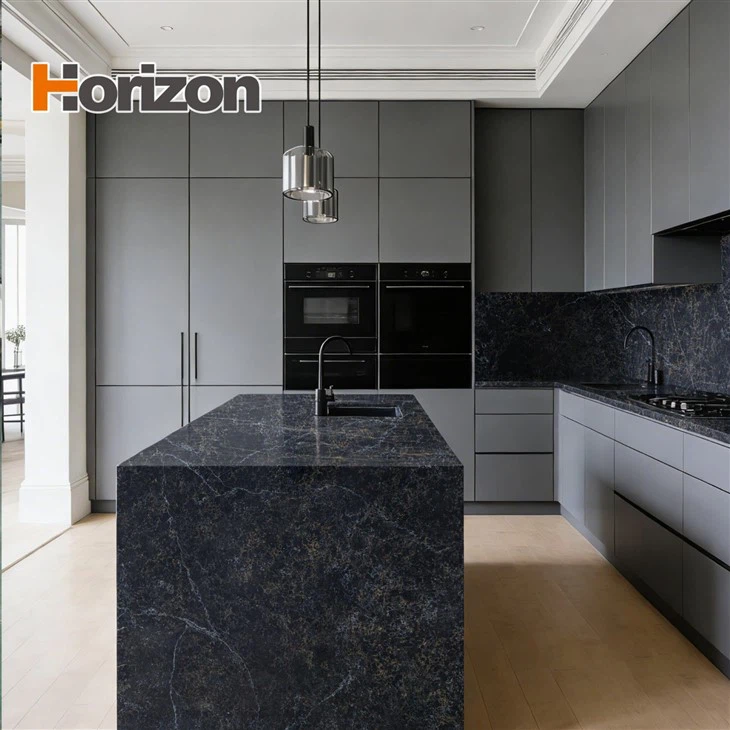 Black Quartz Jade Slab For Home & Office Kitchens high quality